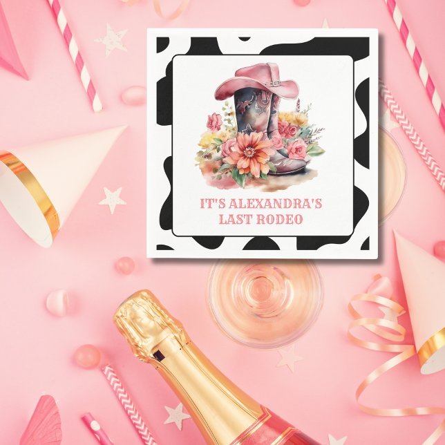 Cowgirl Western Last Rodeo Bachelorette Party Pappersservett (Skapare uppladdad)