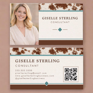 Cowgirl Western QR-kod Foto Visitkort