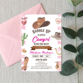 Cowgirl Western Rodeo Vilda western Baby Shower Inbjudningar