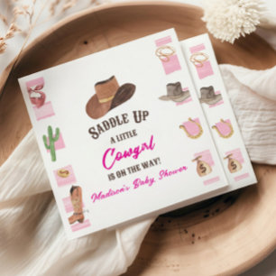 Cowgirl Western Rodeo Vilda western Baby Shower Pappersservett