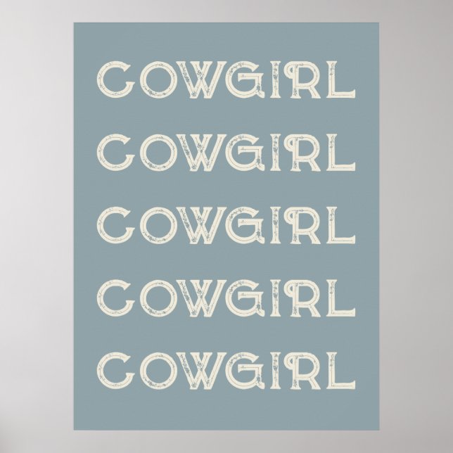 Cowgirl Western Typography Retro Ranch Cabin Poster (Framsidan)