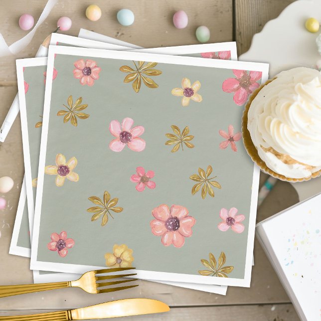 Cowgirl Westerna Baby Shower Boho Flowers Boots Pappersservett (Skapare uppladdad)