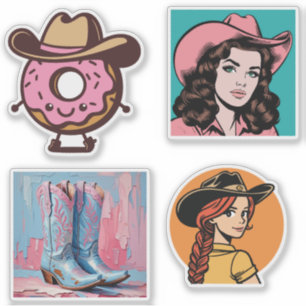 Cowgirl Westernare Aesthetic Stickers Klistermärken