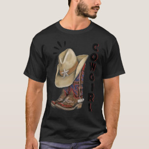 Cowgirl Westernare Boots Hat Spurs Girls Youth Chi T Shirt