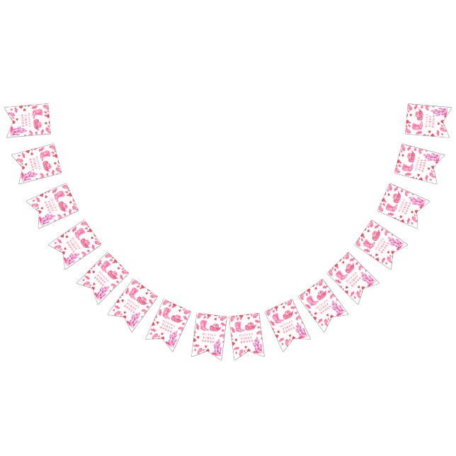 Cowgirl Westernare First Rodeo Födelsedagsfest Vimplar (Alla)