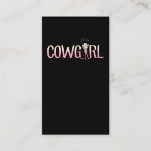 Cowgirl Westernare Hat Land Woman Rodeo Riding Visitkort