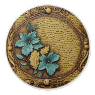 Cowgirl Westernare Land Brown Turcos Blommigt Knopp