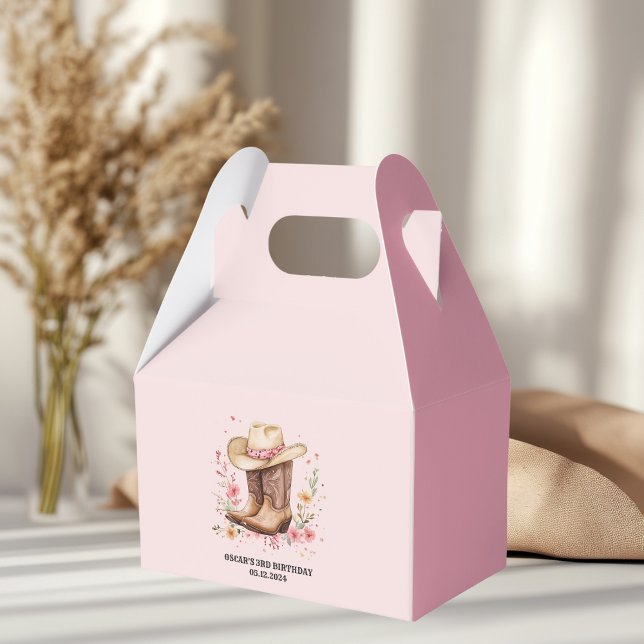 Cowgirl WildblommBash Birthday | Rosa Western Presentaskar (Skapare uppladdad)