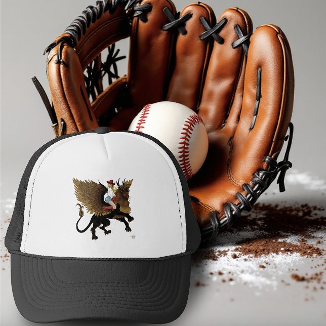 Cowgirl Winged Lejon Fantasy Red Keps (Skapare uppladdad)