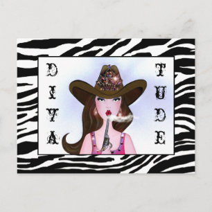 Cowgirl with ’DIVAtude’ Vykort