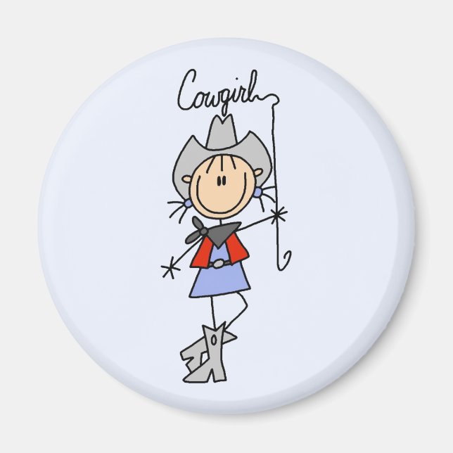 Cowgirl with Lasso Tshirts and Gifts Magnet (Framsidan)