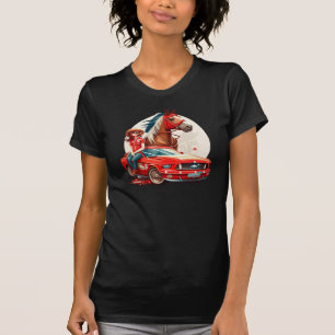 Cowgirl with Mustang Car Horse T Shirt
