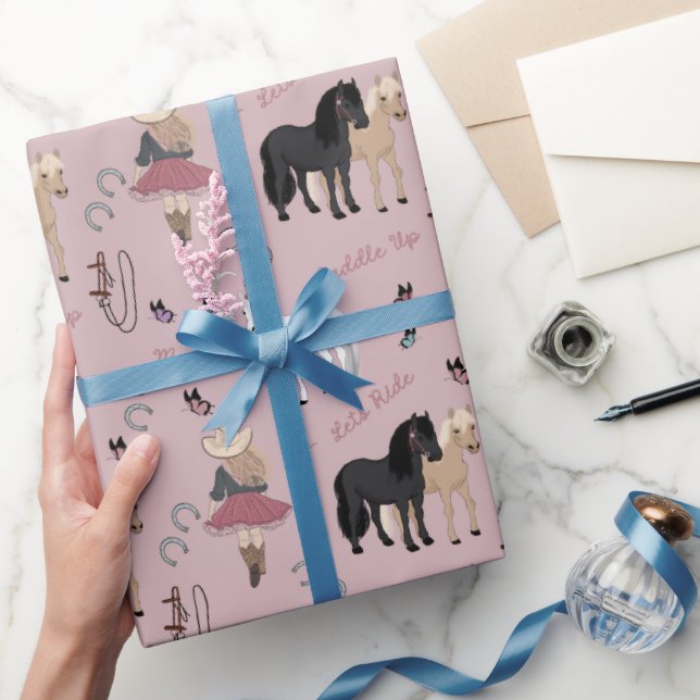 Cowgirl Wrapping Papper Presentpapper (Gifting)