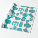 Cowgirl Wrapping Papper Presentpapper<br><div class="desc">Hej Cowgirl! Har du sett vårt nya pappra omslag med turkosjeweli? Det är perfektens sätt att lägga till en liten Western fläck i dina gåvor den här julhelgen. Så kom på och få händer på en vacker turkos smyckesförpackning papper. Lita på oss, ditt stil-spel kommer att tacka dig.</div>