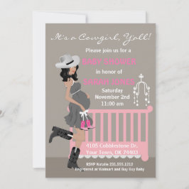 Cowgirlbaby showerinbjudan - afrikansk amerikan inbjudningar