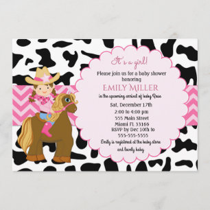 Cowgirlbaby showerinbjudan inbjudningar