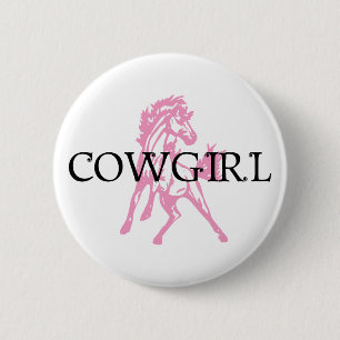 CowgirlBronchäst (den rosa hästversionen) Knapp
