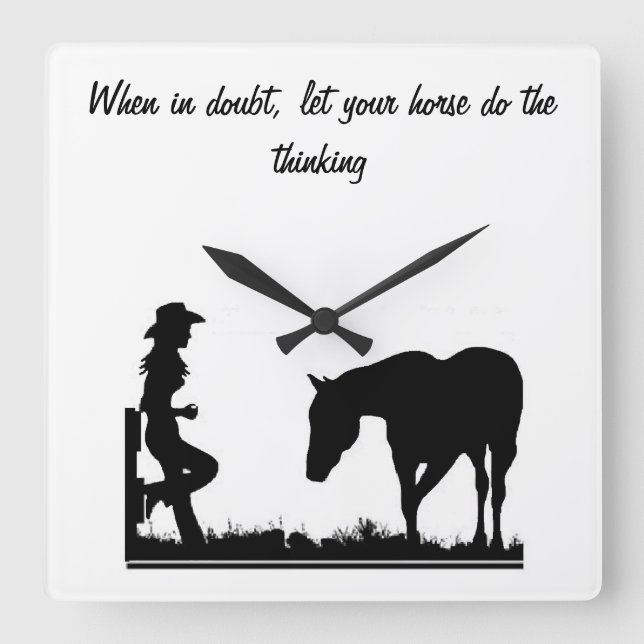 Cowgirlen tar tid på fyrkantig klocka (Framsida)