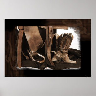 Cowgirlen utrustar affischen poster