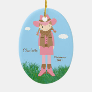 Cowgirljulprydnad Julgransprydnad Keramik