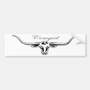 CowgirlLonghorn Bildekal
