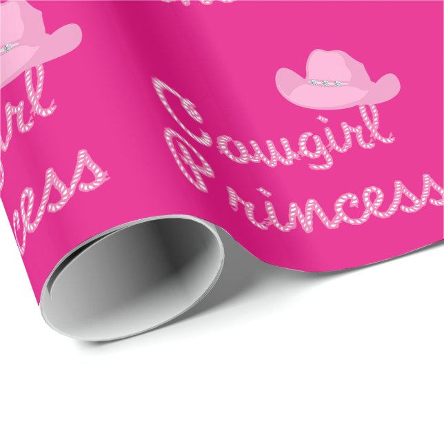 CowgirlPrincess Med Rosa Hatt Presentpapper (Rullad Hörn)