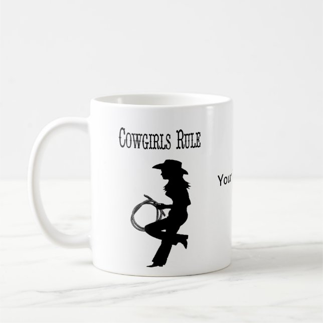 Cowgirls härskar kaffekoppen kaffemugg (Vänster)