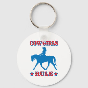 Cowgirls härskar (rött/blått) nyckelring