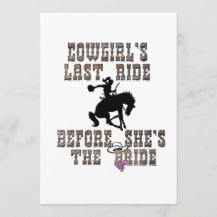 Cowgirl's Last Ride Innan hon är Bride Inbjudningar