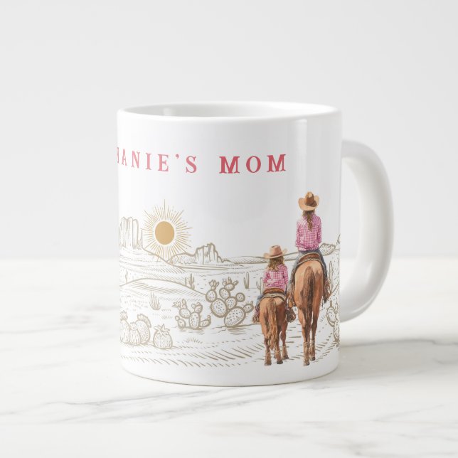 CowGirls Mamma och dotter Present 20oz Jumbo Mugg (Framsida höger)