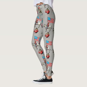 Cowgirls och hästar skrivar ut någon färgdamask leggings
