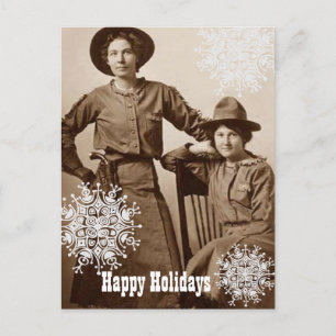 Cowgirls och Snöflingor Julhälsningar Helg Vykort