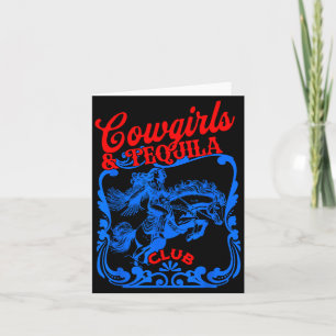 Cowgirls Och Tequila Vintage Svans Rolig Tequila D Kort