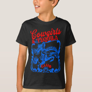 Cowgirls Och Tequila Vintage Svans Rolig Tequila D T Shirt