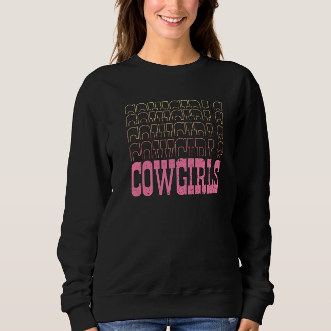 Cowgirls Pink Western Cowgirls Rodeo Premium T Shirt (Framsida)