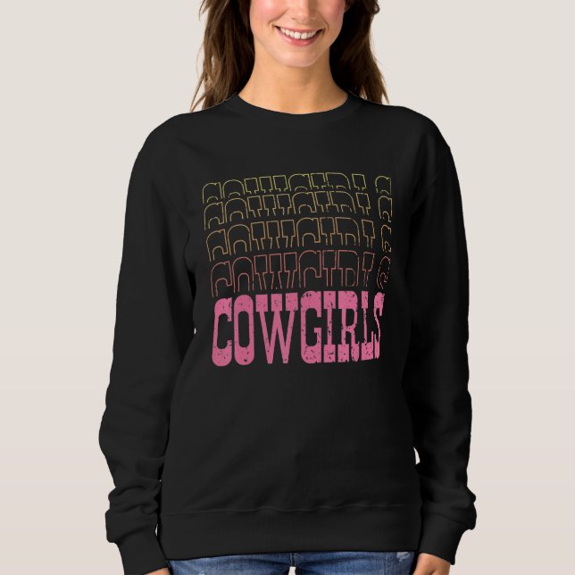 Cowgirls Pink Western Cowgirls Rodeo T Shirt (Framsida)