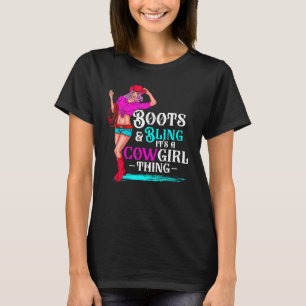 Cowgirlstövlar Och Bling Det Är Cowgirl-saker West T Shirt