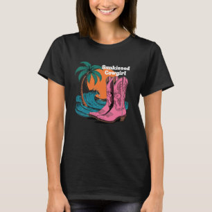 Cowgirlstövlar Vågor Beach Solkysst Cowgirl T Shirt