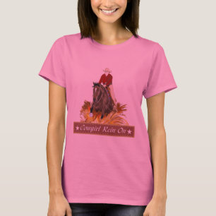 Cowgirltöm på T-tröja för damer Longsleeve T Shirt