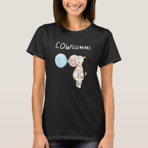 Cowgummi Cow I Chewing Gum Ord Game Roligt Animal T Shirt