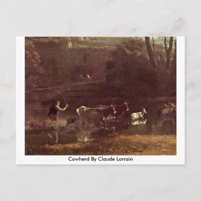 Cowherd by Claude Lorrain Vykort (Framsida)