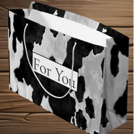 Cowhide Black n White åt dig som stor gift Bag