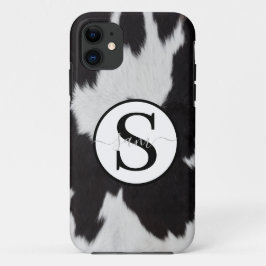 Cowhide Black White Monogram