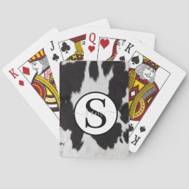 Cowhide Black White Monogram Casinokort