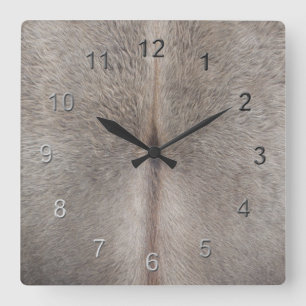 Cowhide Fyrkantig Klocka