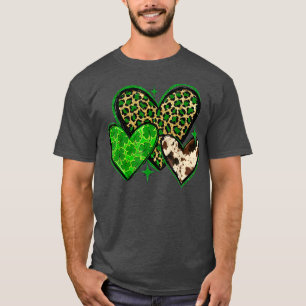 Cowhide Leopard Heart Western St patricks day Iris T Shirt