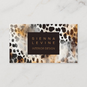 Cowhide Leopard Print Animal Skin Abstrakt Art Visitkort