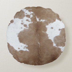 Cowhide Rund Kudde