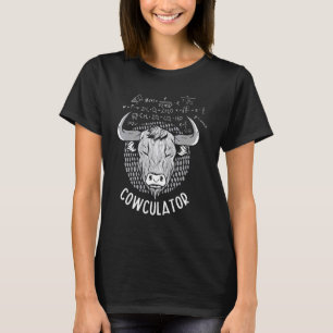 Cowkulator Highland Cow Farmer Grass Puppy Math T Shirt