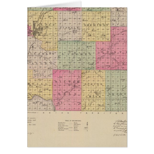 Cowley County, Kansas Hälsningskort (Framsidan)